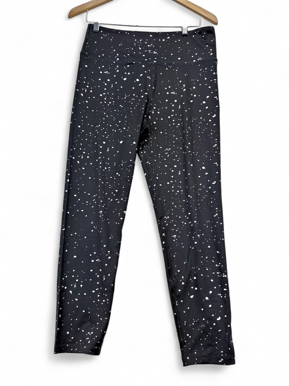 Nine West Active Women Black Speckled High-Rise Leggings Size L NWT